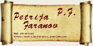 Petrija Faranov vizit kartica